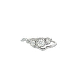 14k White Gold 1.00ct F SI1 Round Diamond and .50ct F SI1 Round diamond Past, Present and Future Engagement Ring
